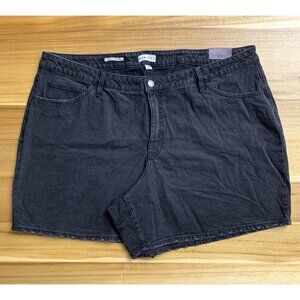 Ava & Viv Womens Bermuda Shorts Relaxed Fit Stretch Black Denim Plus Size 26